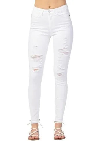 JB White Distressed Skinny